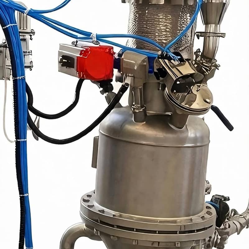 Dense-phase pneumatic conveying positive pressure tank conveyor